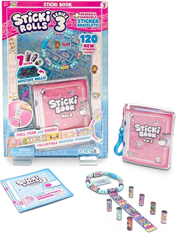 Sticki Rolls Sticki Book S3, Wearable Shareable Sticker Bracelets