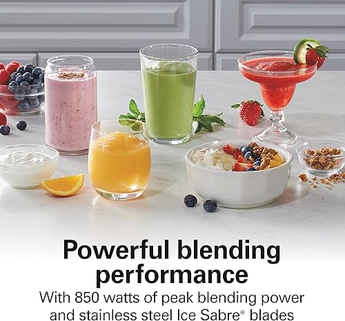 Miniatura 6 de Hamilton Beach Batidora inteligente con 5 funciones incluyendo un solo toque AutoSmoothie tarro de cristal de 40 oz acero inoxidable 56208