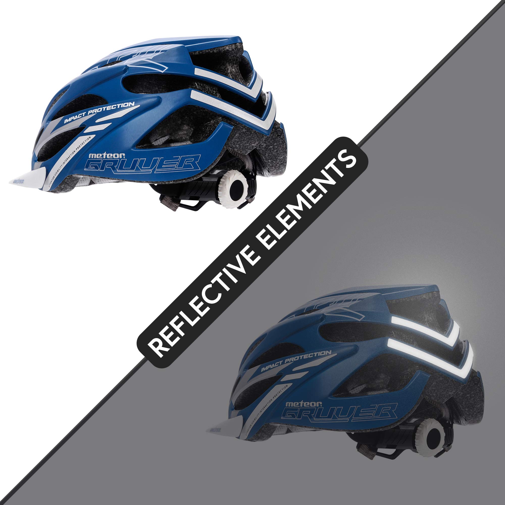meteor Casco Bici Ideale per Giovani e Adulti Caschi Perfetto per Downhill Enduro Ciclismo MTB Scooter Ideale per Tutte Le Forme di attività in Bicicletta Gruver