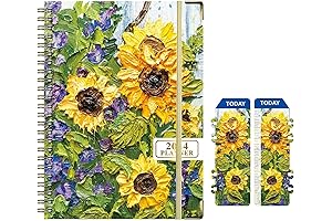 2024 Planner, A5 Sunflower Hardcover Day Planner, Weekly And Monthly Planner