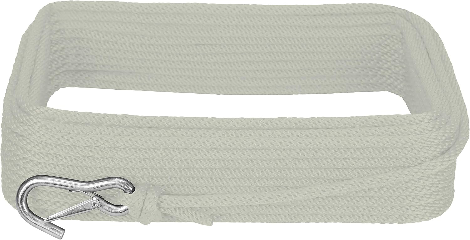 Extreme Max 3006.2027 BoatTector Solid Braid MFP Anchor Line with Snap Hook - 3/8" x 50', Black