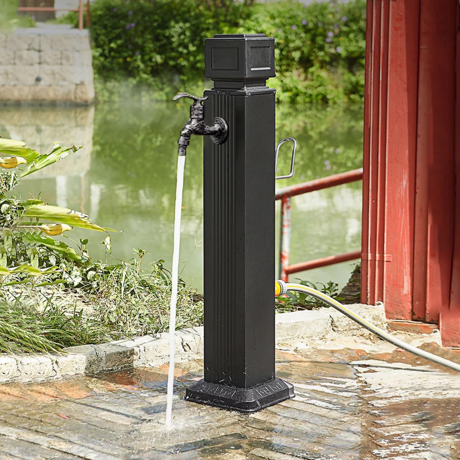 BHGFYXBS Aluminum Freestanding Garden Water Column With Faucet, Winter Garden Faucet Column, Thickened Material, For Garden Irrigation