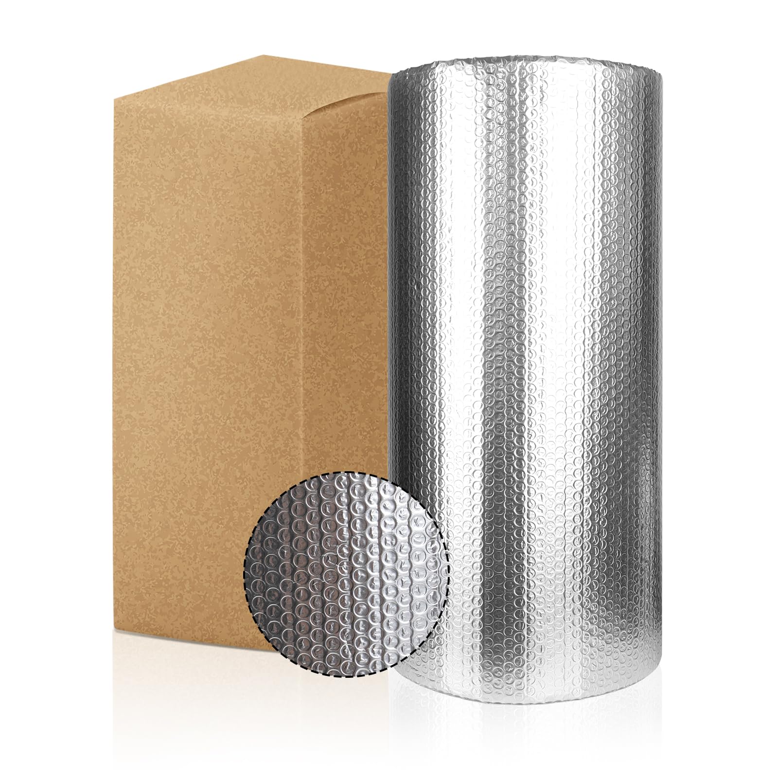 Isolant Thermique 1x10M, 5-6mm Épaisseur Feuille Aluminisé a Bulles Double Couches, Isolation Durable Protéger Contre Froid pour Radiateur, Fenetre, Voiture, Ballon d'eau chaude