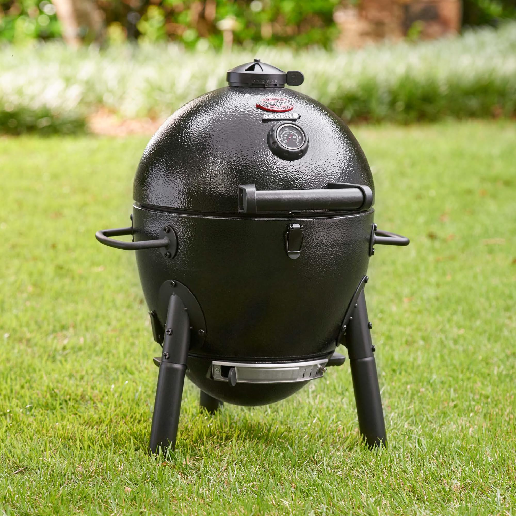 Char-Griller E6714 AKORN Jr. Kamado, Barbecue Portatile a carbonella con Cenere