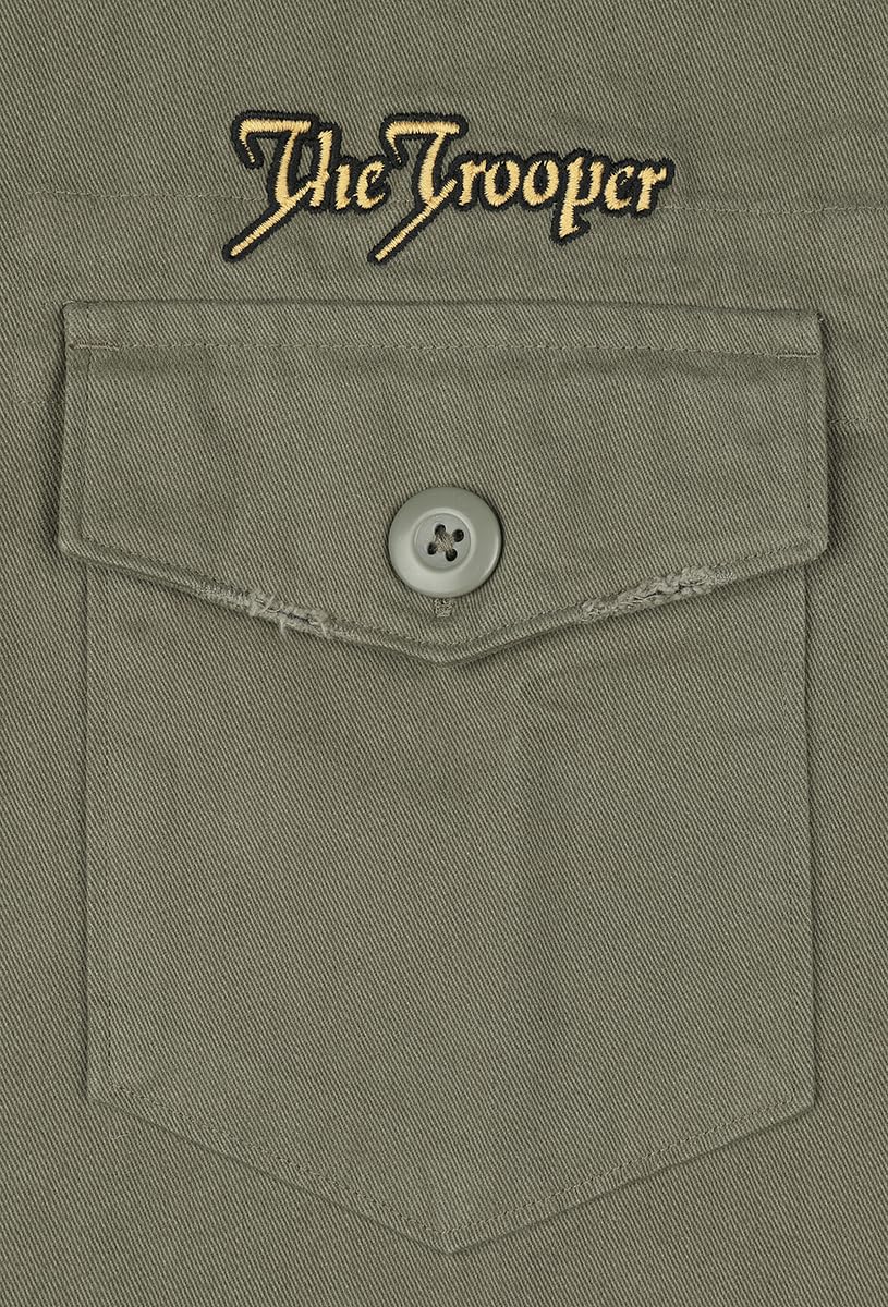 Iron Maiden Amplified Collection - Military Shirt - Shacket Homme Chemise Manches Longues Kaki