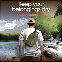 Vista 8 de Earth Pak Bolsa Seca Impermeable - Mochila Impermeable de Cierre Enrollable Superior Mantiene el Equipo Seco para Kayak con Funda Impermeable