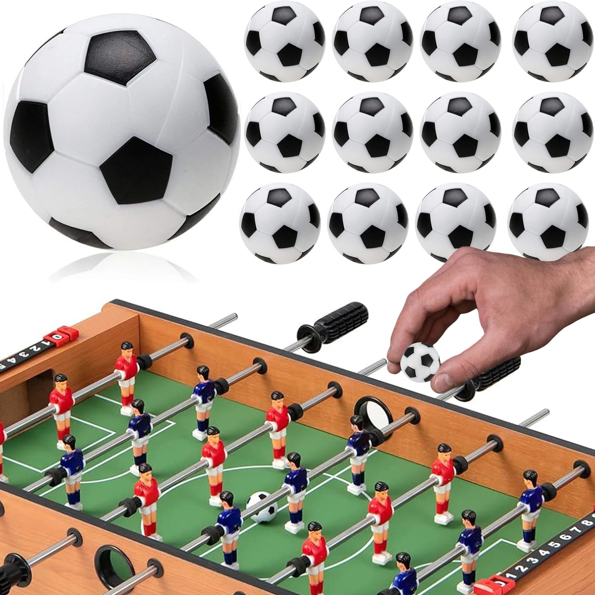 MINGZE 12pcs Balles Baby Foot, Balles de Rechange Foosball Officielle, Boules de Rechange de Baby-Foot de Football de Table de 3