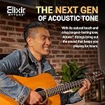 Elixir Strings, ATTUNE Chaînes de guitare acoustiques, Bronze Phosphore, Crisp à long terme et tonalité claire avec sensation naturelle, 6 Ensemble de cordes, lumière personnalisée 11-52