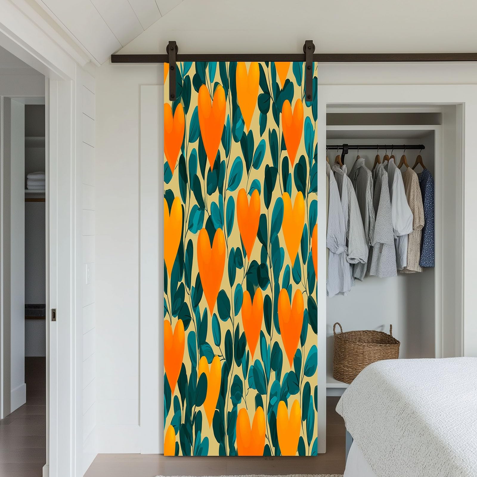 Tradycyjna naklejka na drzwi w stylu retro, romantyczna tapeta na drzwi dla dzieci, do sypialni, 95 x 215 cm (szer. x wys.)