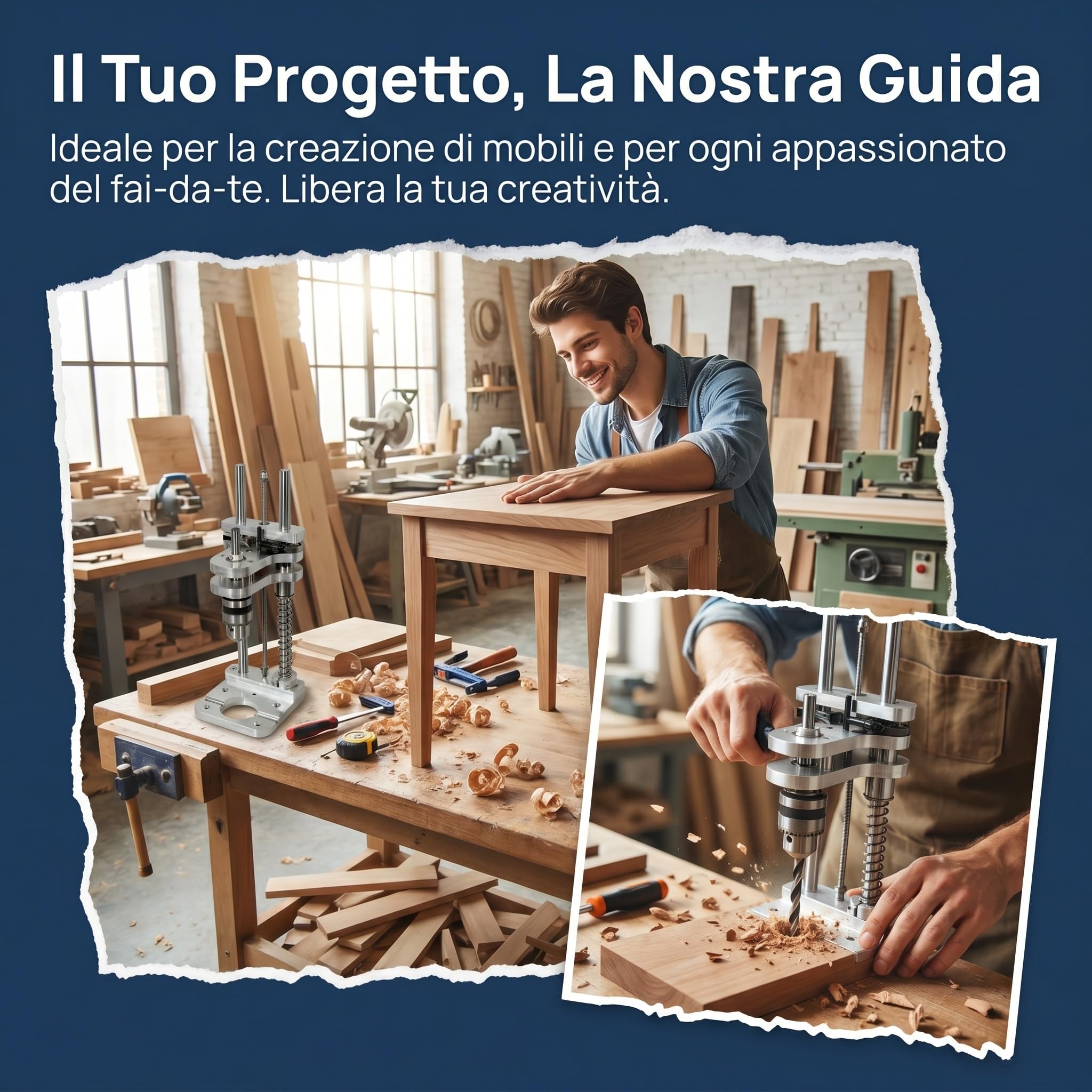 F Fityle Supporto Guida per Trapano Verticale, Dimensioni :10 X 10 X 25 Cm, Riduce Le Vibrazioni E Le Deviazioni Durante Le Operazioni, Per La Fabbricazione Di Mobili, Lavori, Posizionamento Di Fori