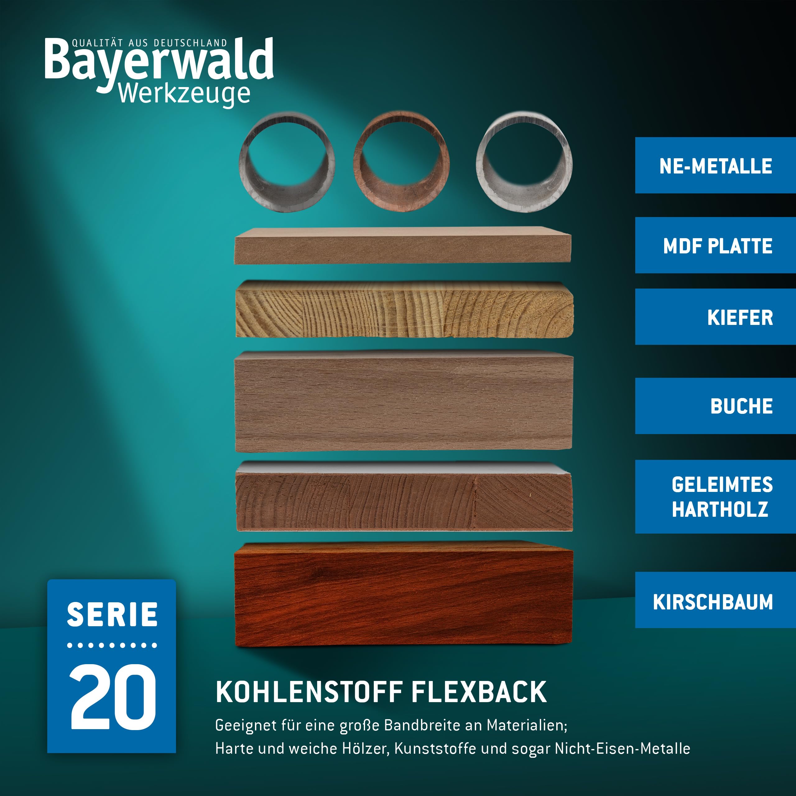 Bayerwald Flexback Bandsägeblatt - 2225 x 10 x 0.36 x 6 ZpZ / 4mm ZAB/Holz, NE-Metalle, Kunststoff, dünne Bleche