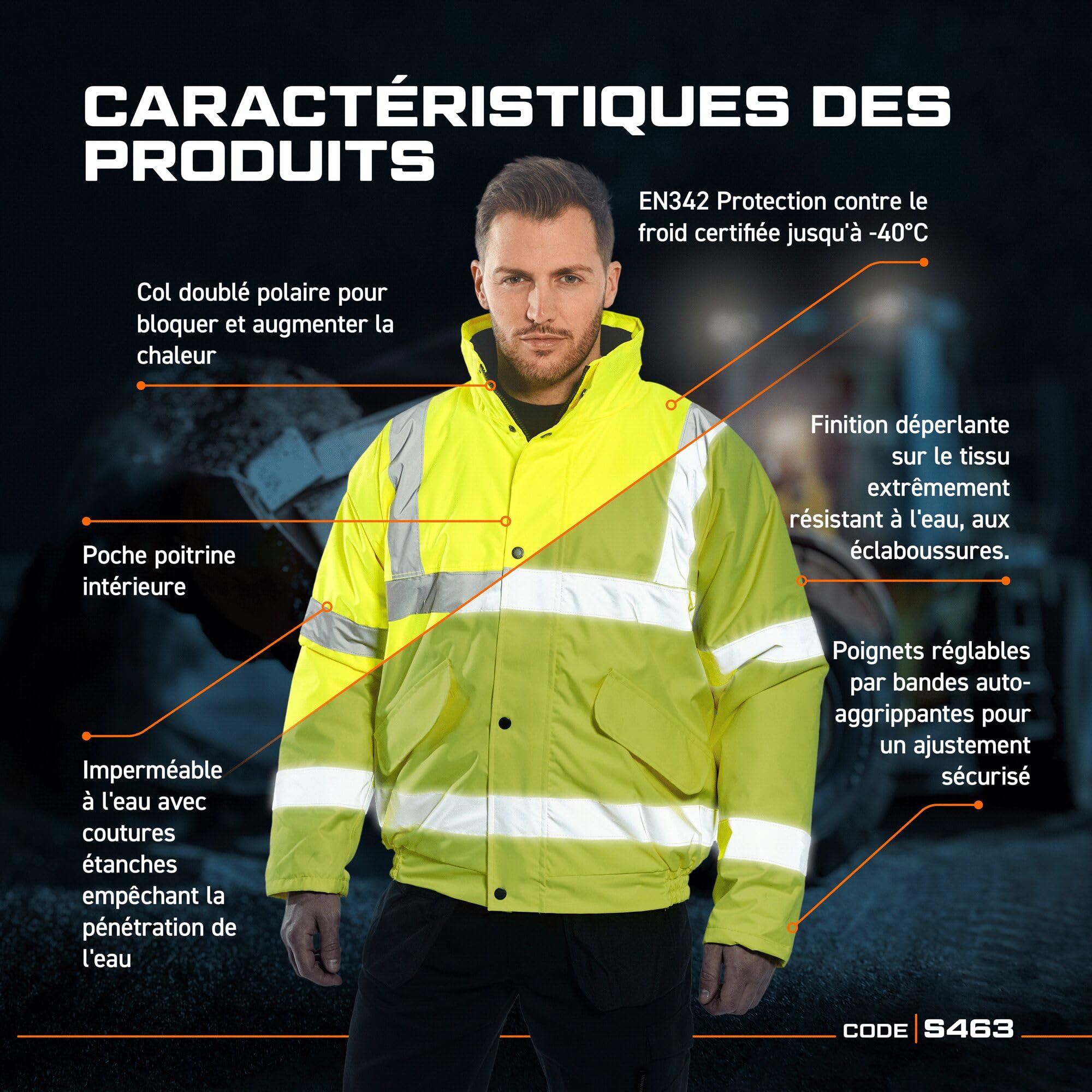 Portwest Blouson Hi-Vis, Couleur: Rouge, Taille: M, S463RERM