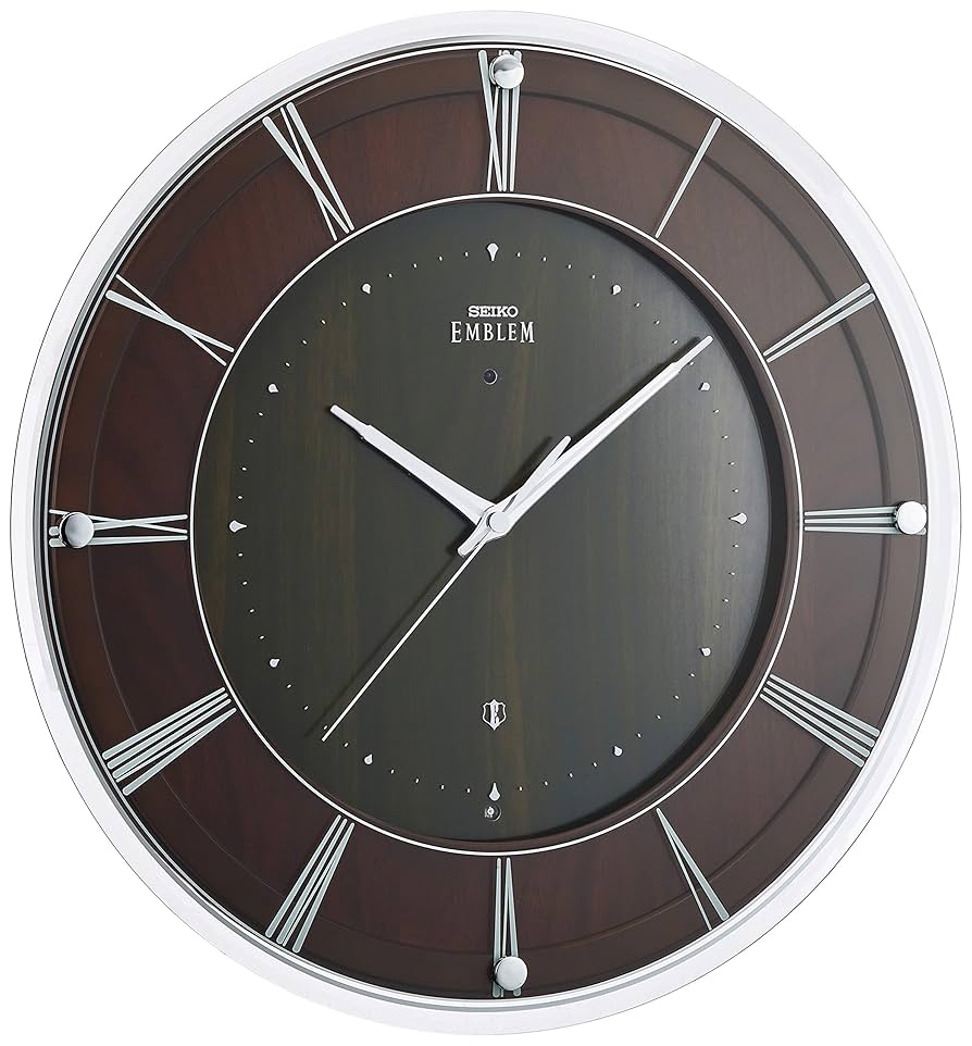 Amazon.co.jp: セイコークロック 掛時計 濃茶木地 直径360x48mm