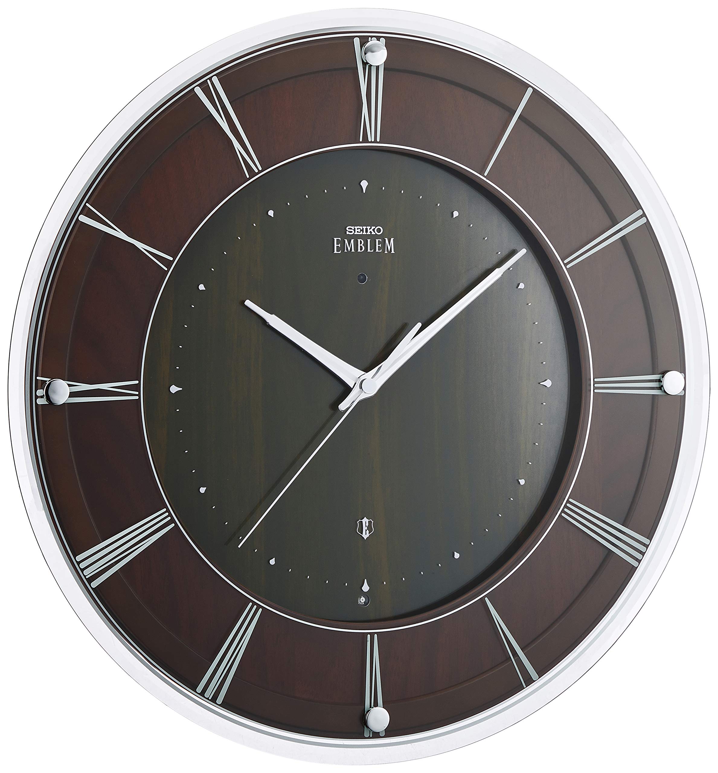 Amazon.co.jp: セイコークロック 掛時計 濃茶木地 直径360x48mm 電波
