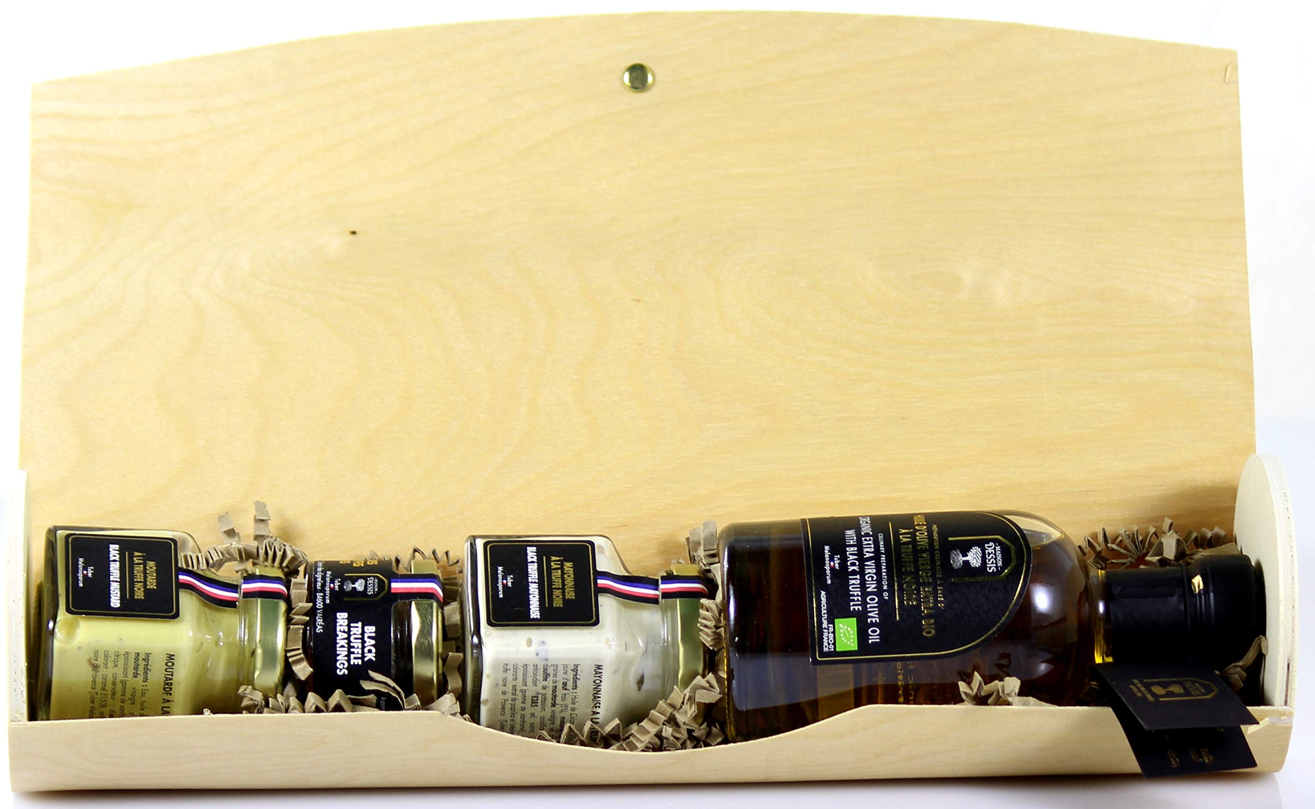 Coffret dégustation Truffes Noires d'hiver d'Exception - 4 produits raffinés dans un sublime étui en bois - Origine France
