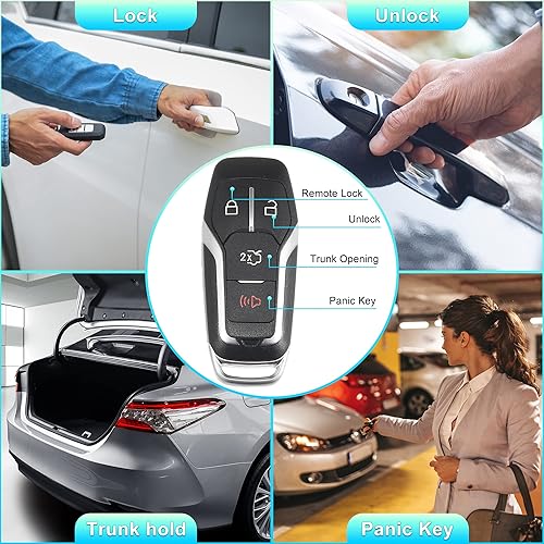 Miniatura 3 de X AUTOHAUX 315MHz M3N-A2C31243800 Reemplazo inteligente de proximidad sin llave remoto llavero para Ford para Mustang 2015-2017 para Ford Explorer