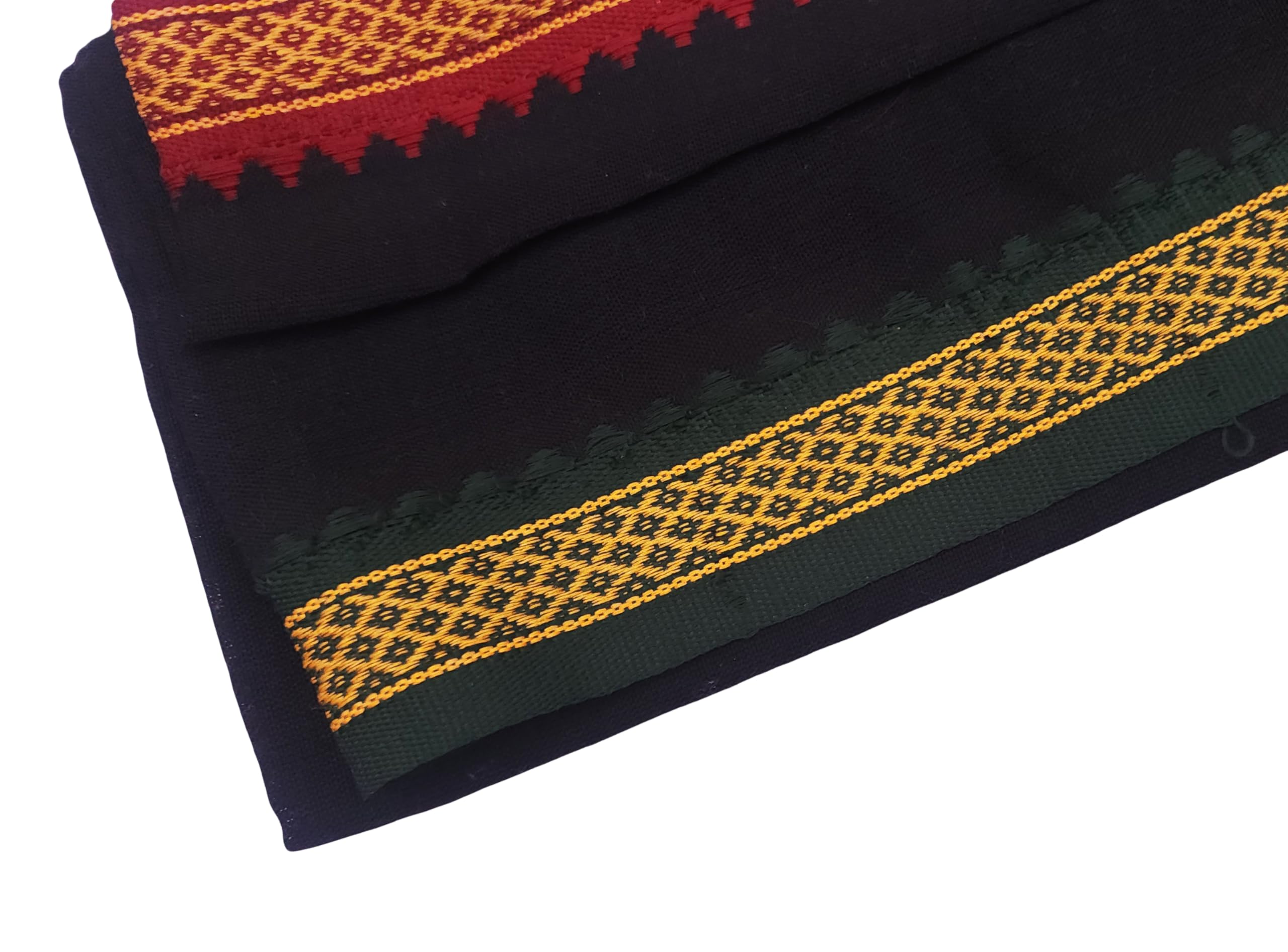 Handloom Cotton + Polyester Mix God Towel | Gamcha/Angocha Towel | Fast Absorbing Bath Towels |Pack of 1 | Size 76 x 168 cm | Black-image-24