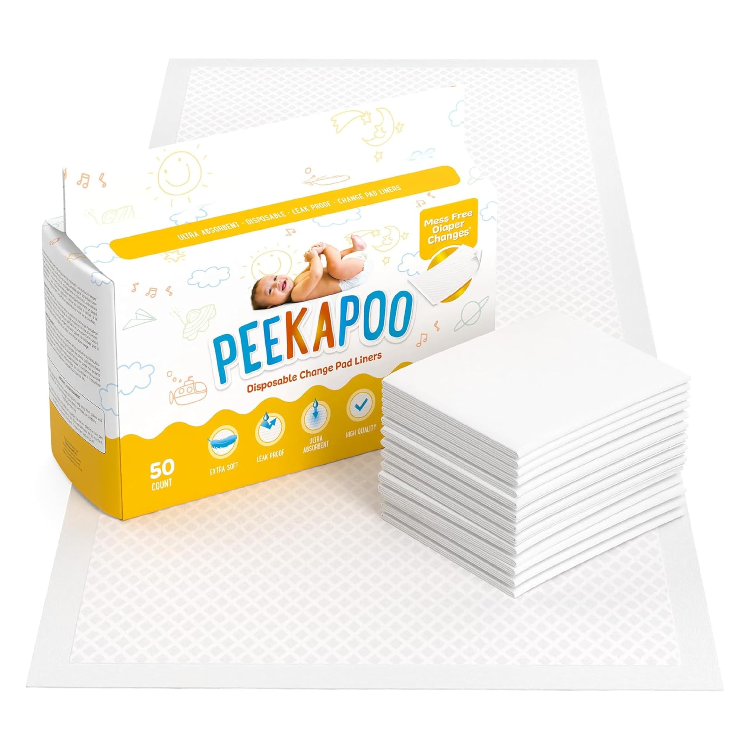 Peekapoo - The Original Disposable Baby Changing Pad Liners