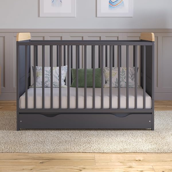 Love For Sleep LEVI Baby Cot Bed 120x60cm Anthracite/Pine