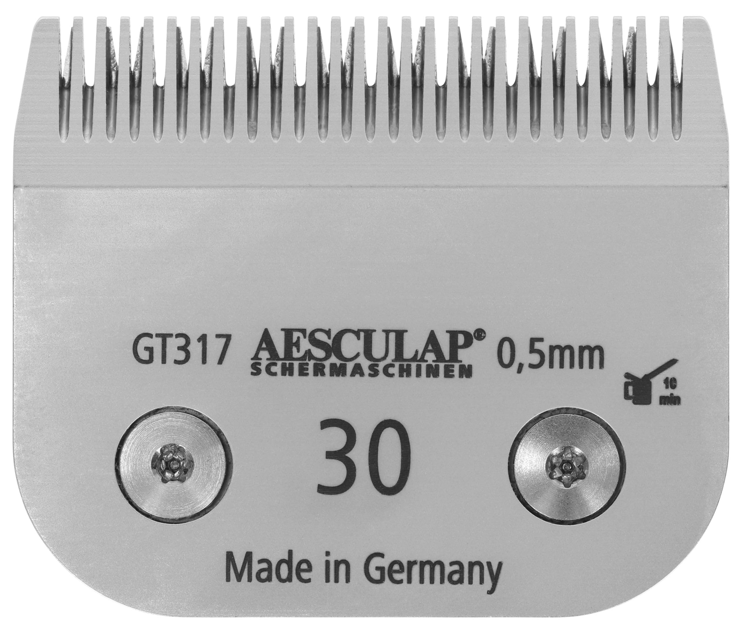 Aesculap Testina SnapOn, Lama per tosatura, Misura 30, Acciaio al carbonio, Altezza di taglio 0,5mm, Larghezza di tosatura 40mm, per tutte le macchine SnapOn, Made in Germany