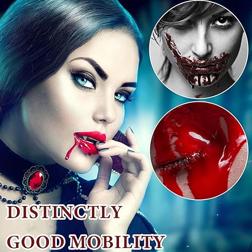 Miniatura 5 de Sangre falsa lavable, maquillaje de sangre falsa en escenario, efectos especiales realistas, sangre de Halloween para ojos, gotea, sangrado de