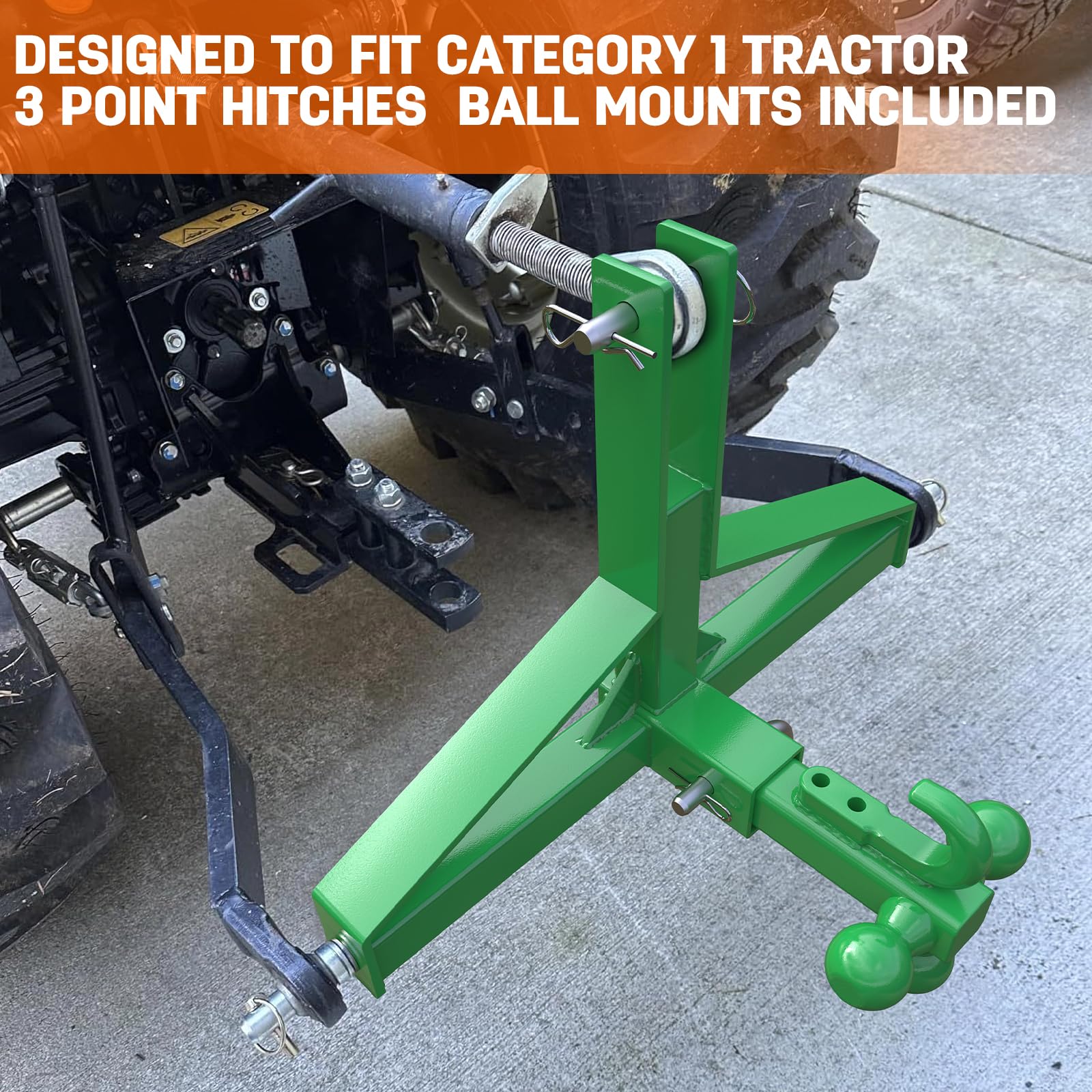 Green 3 Point Trailer Hitch 2 Receiver And Trailer Ball Hitch