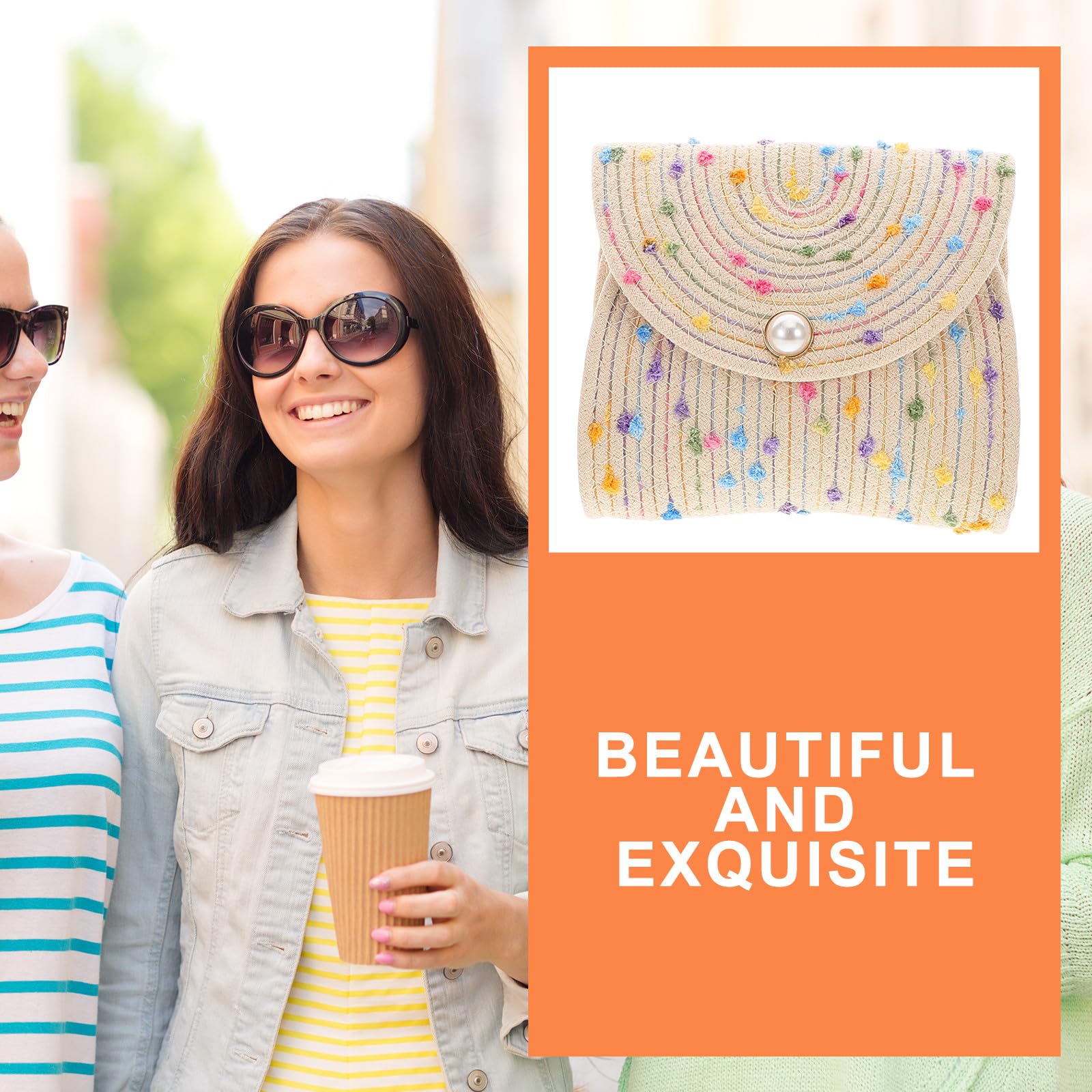 ibasenice Borsa a Tracolla Intrecciata in Corda di Cotone da Donna, Borsa da Spiaggia Estiva Versatile e Comoda, per Vacanze al Mare e Feste Estive