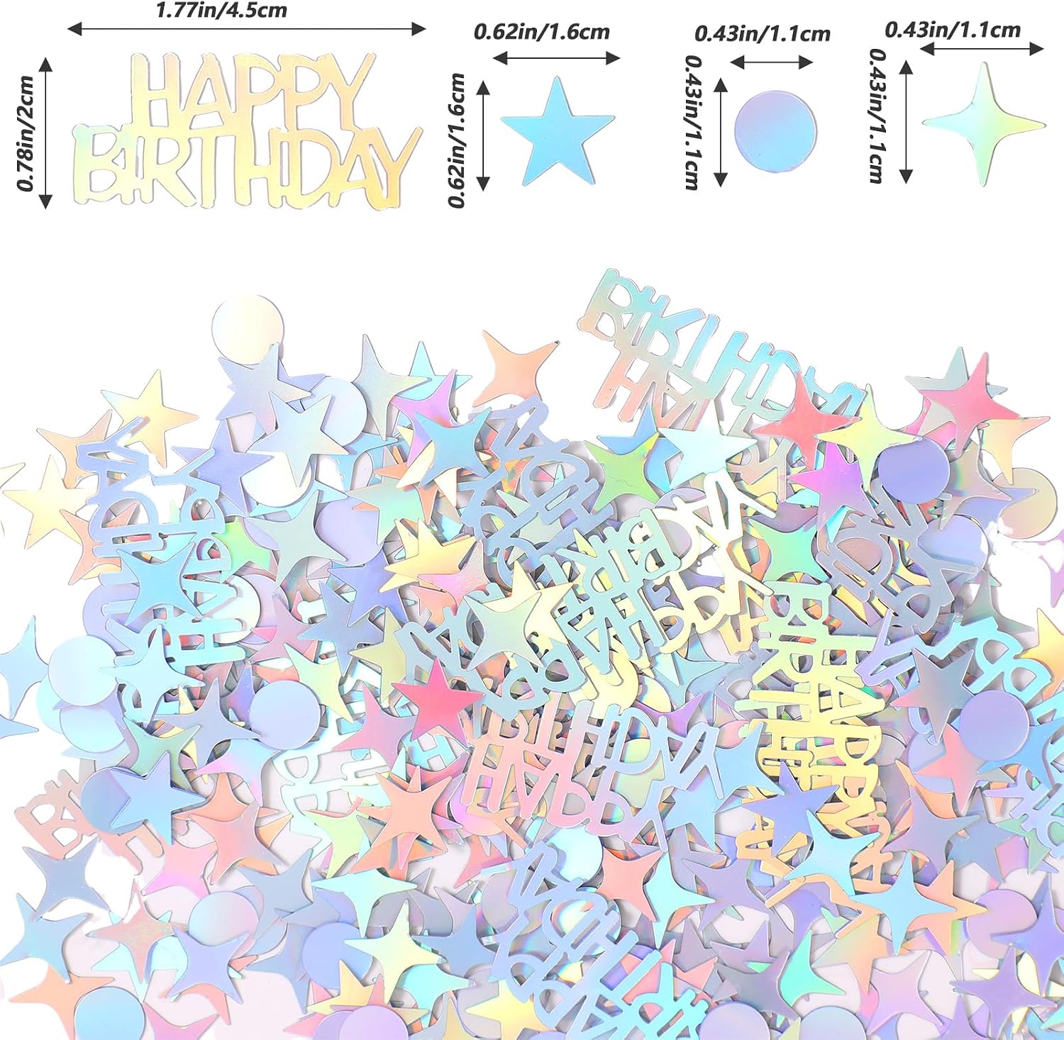 Happy Birthdays Confetti for Table, Colorful Table Confetti Birthday, Birthday Tables Decorations for Anniversary Party Decorations, DIY Crafts, Disco Themed Events