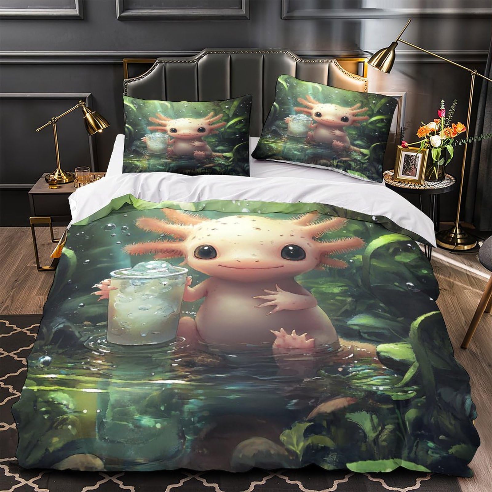 Housse de couette crânes colorés microfibre sans repassage fermeture éclair