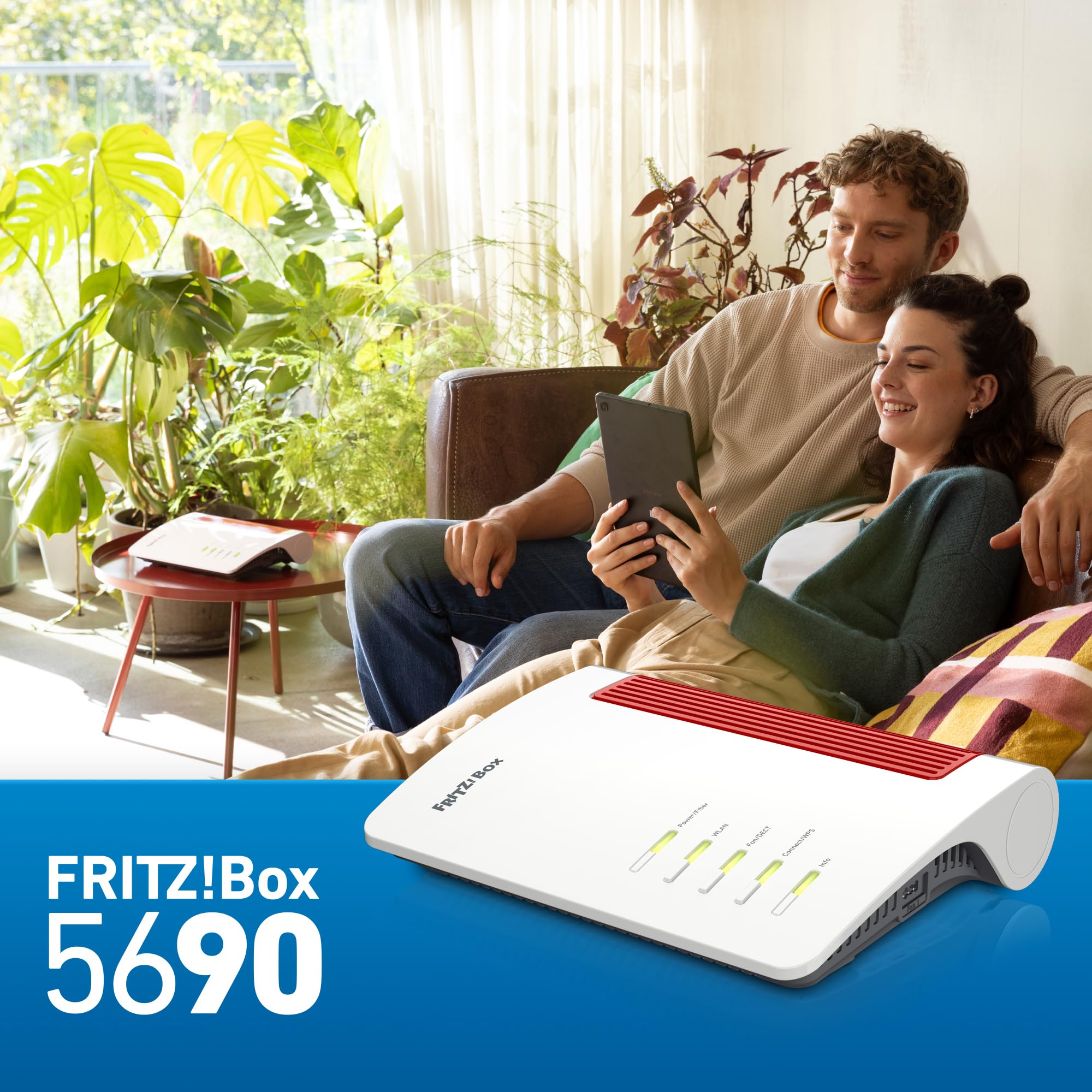 FRITZ!Box 5690 | router światłowodowy do łączy AON i GPON | Wi-Fi 7 do 6448 Mbit/s | mesh Wi-Fi | najwyższe bezpieczeństwo | szybka konfiguracja | port WAN/LAN 2,5 Gbit | Made in Europe