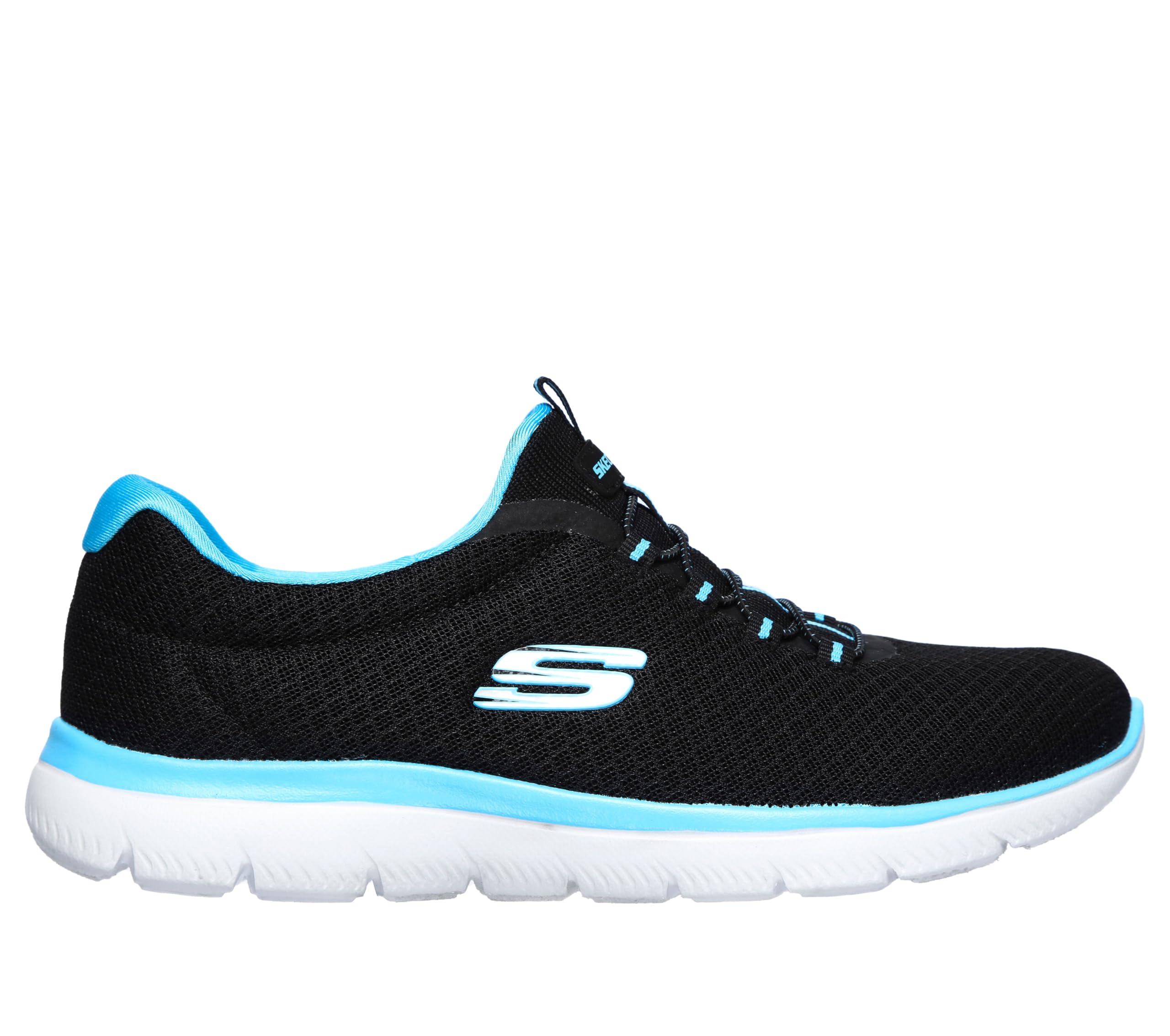Skechers Damen Summits Sneaker, Black Turquoise, 40 EU – Ansicht 5