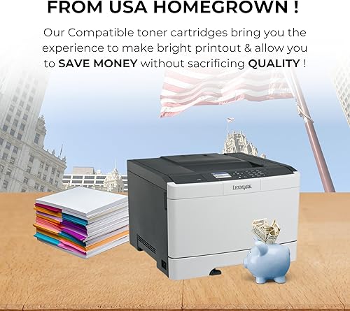 Miniatura 5 de Toner Pros (TM - Cartucho de tóner de repuesto remanufacturado para Lexmark CS317 CS417 CS517 (juego de 4 colores) 71B10K0, 71B10C0, 71B10M0,