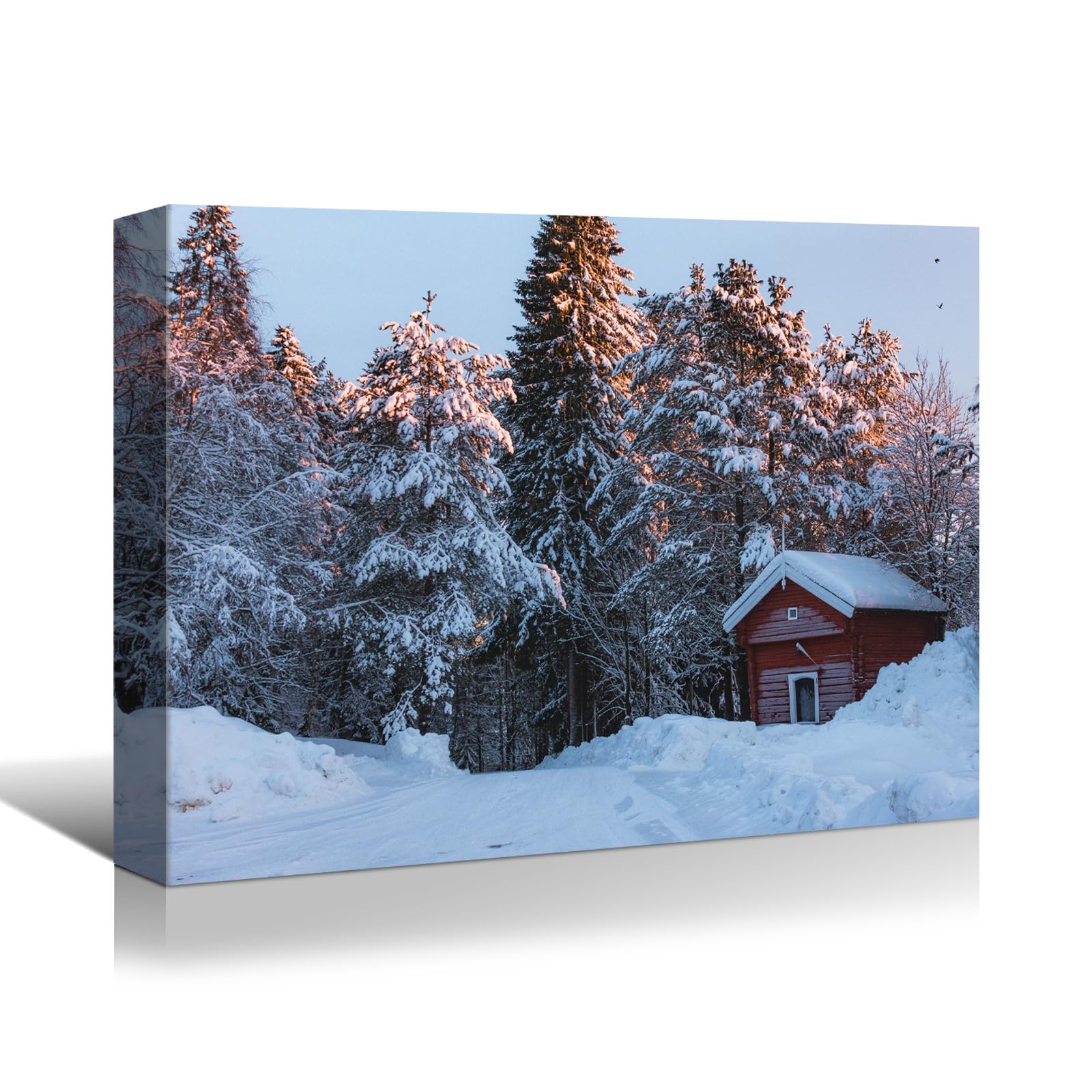 YONICA Winter Scene Canvas Wall Art for Home Office Decor - Beautiful Winter Landscape Farm Art Modern Cool Wall Paintings Print On Canvas HD Giclee