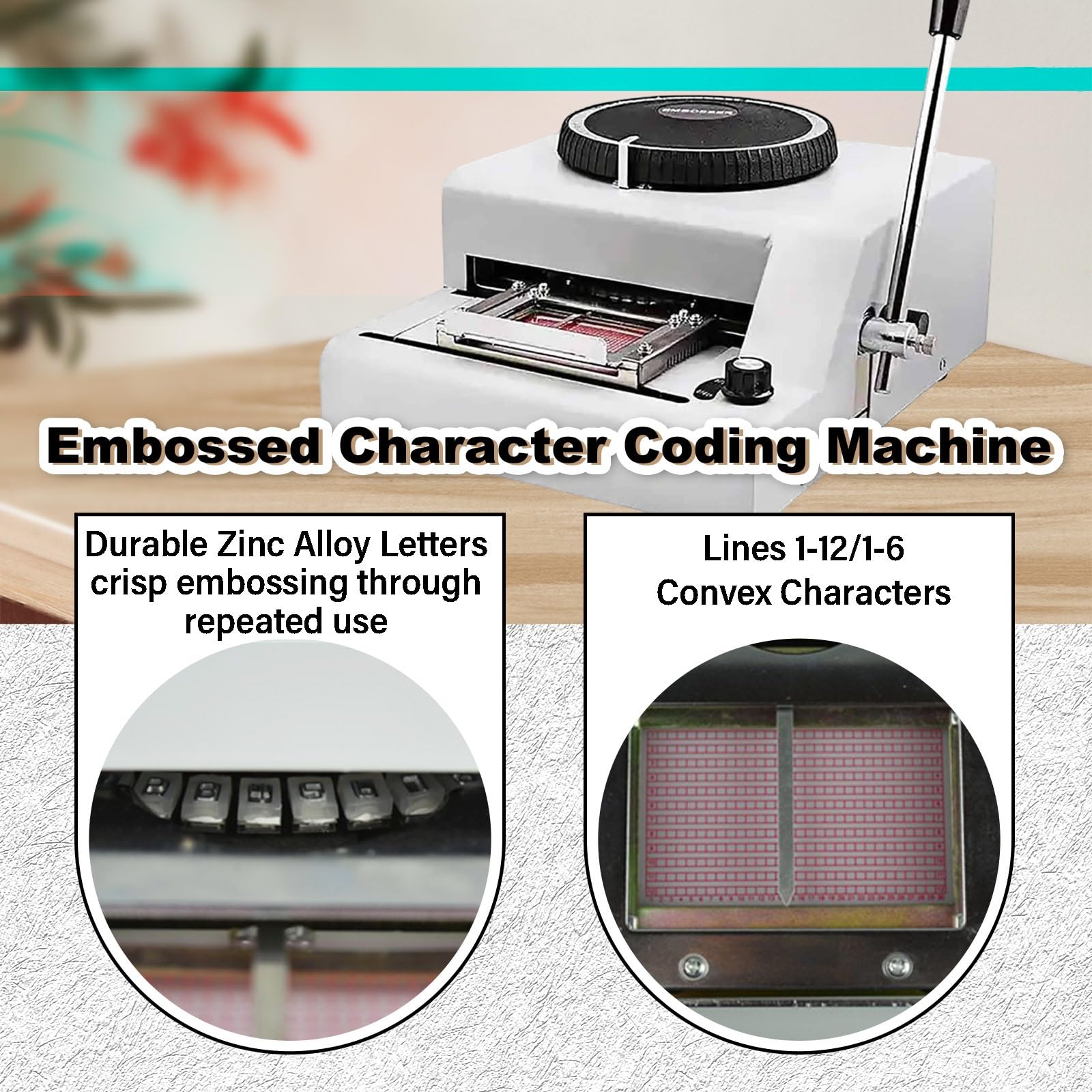Embosseuse per Medaglie E Macchine Embossing Professionale, 52/72 Caratteri, Spaziatura E profondità Regolabili, per Tessere VIP, Carte PVC E Targhette Metalliche(Stainless Steel)