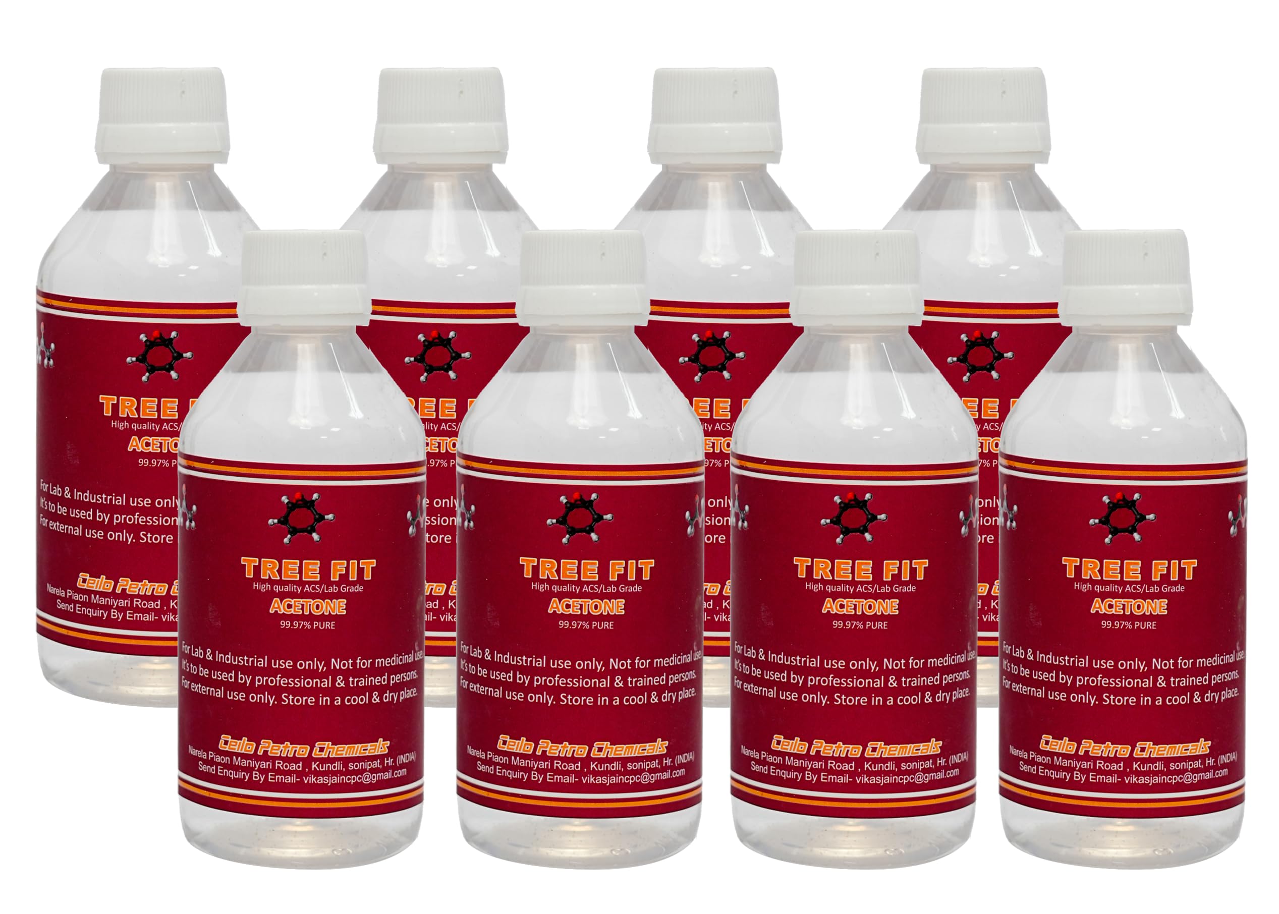 Tree Fit Acetone | Nail Polish Remover | Cleaning Glass Remover | Remove Paint And Stuff Marks | Clear | (250 X 8 =2000 ML)-image-40