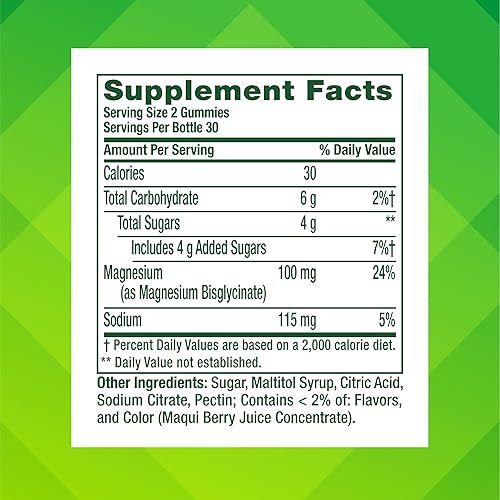 Miniatura 3 de vitafusion Suplemento de goma de glicinato de magnesio, 100 mg por porción apoya la relajación muscular (1) para mujeres y hombres adultos, sabor a