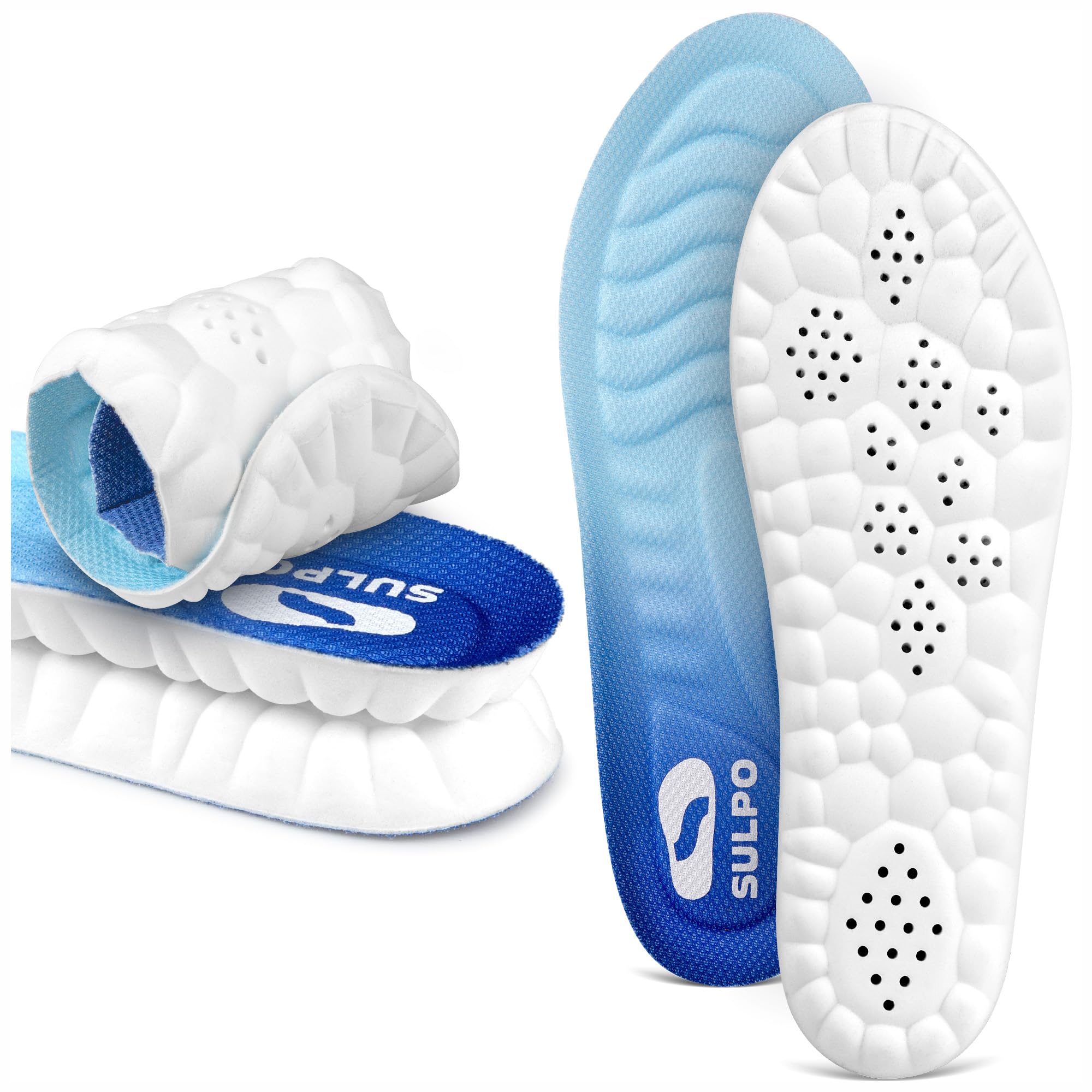 SULPO Cloud 2.0 Komfortowe wkładki do butów - Supermiękkie wkładki z pianki idealne do sportu - Ultralight Insoles - Amortyzujące wstrząsy - Oddychające - 37-38 EU / 1 para