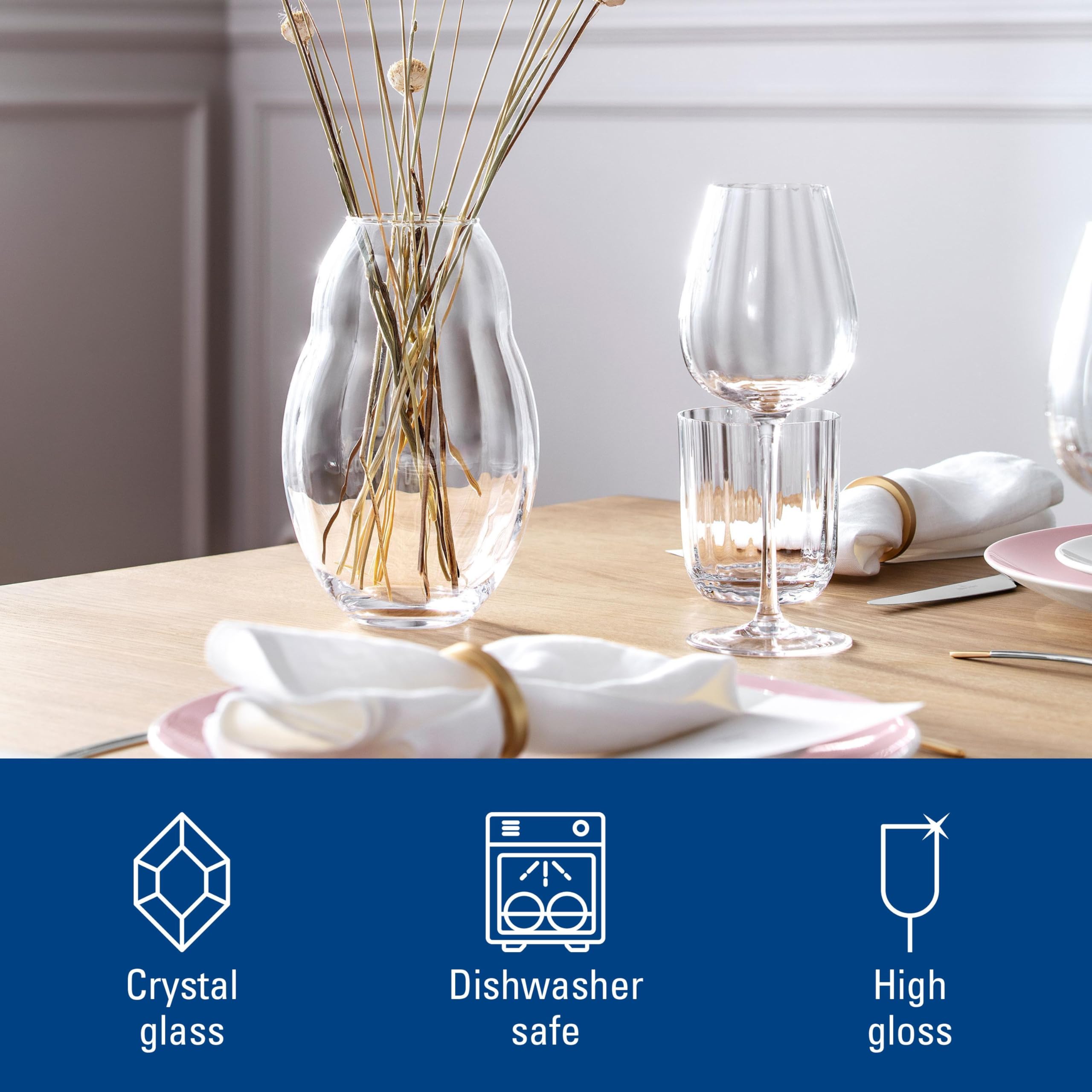 Villeroy & Boch Kieliszek do białego wina Rose Garden, zestaw 4 sztuk, 125 ml, szkło kryształowe, przezroczyste