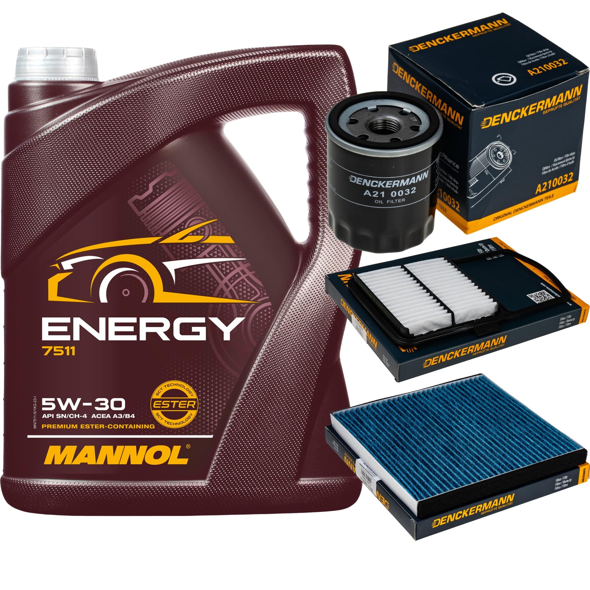 Pacchetto di ispezione Set di filtri con Energy 5W-30 5L, filtro ai carboni attivi, filtro abitacolo, filtro dell'aria, filtro dell'olio