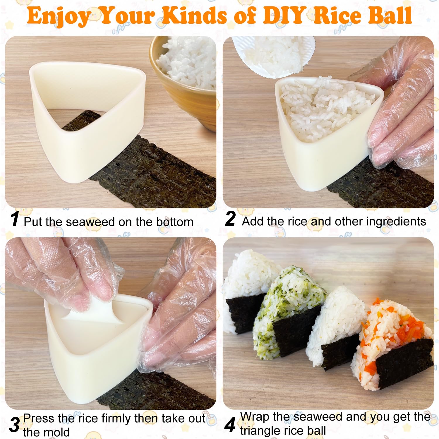 Amazon.com: Onigiri Mold, 3 Pack Musubi Press Maker Triangle Rice