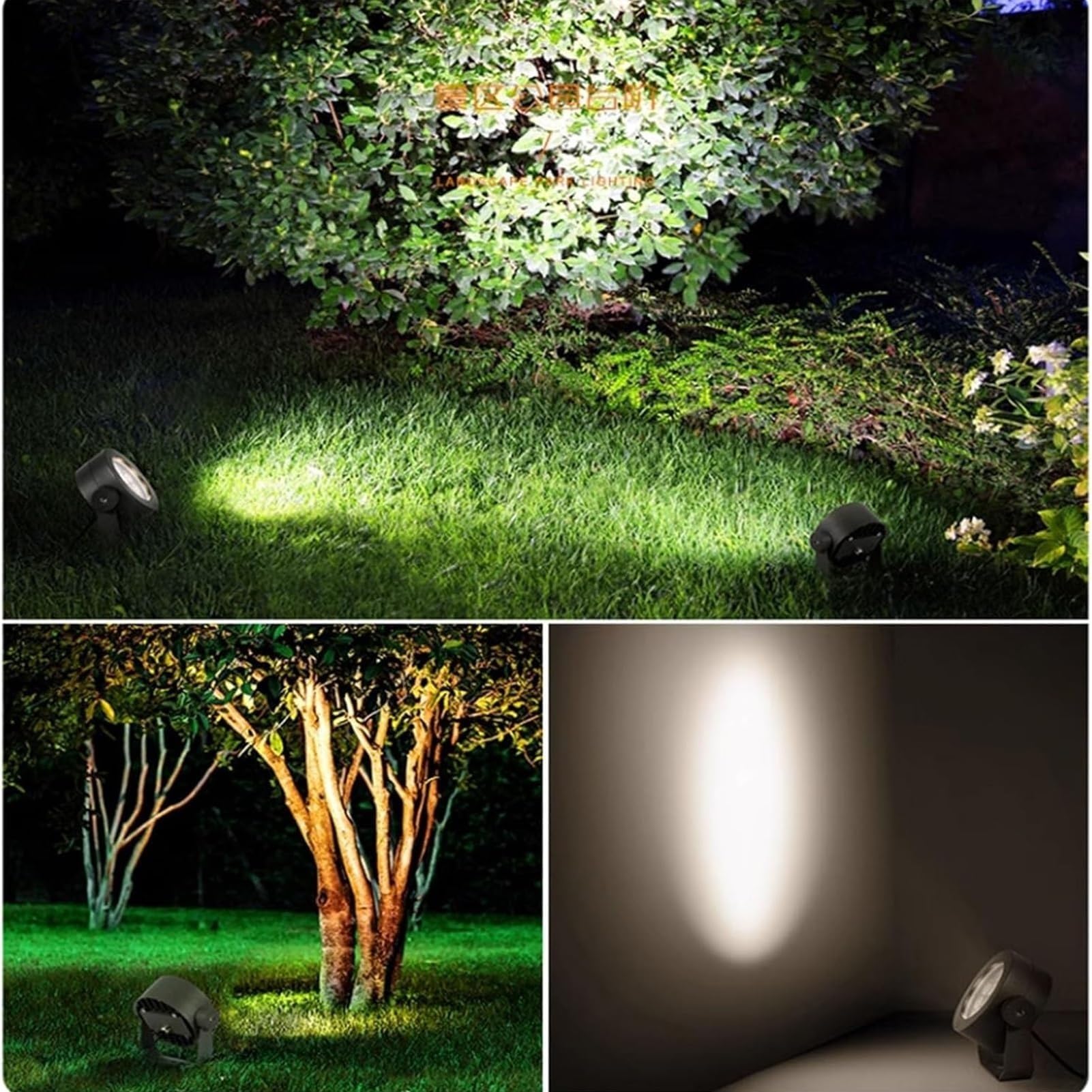 Proyectores LED - Focos Para Exterior, Focos Para Paisajes De Árboles CA 85~265V, Luces De Césped Para Jardín Al Aire Libre Impermeables IP65, Ángulo Ajustable(White,12w)