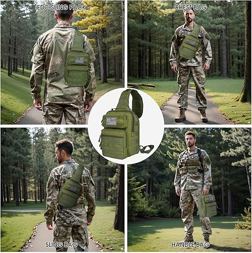 Miniatura 6 de HAOMUK Mochila táctica para el hombro, mochila militar Rover, bolsa pequeña EDC para el pecho para hombres