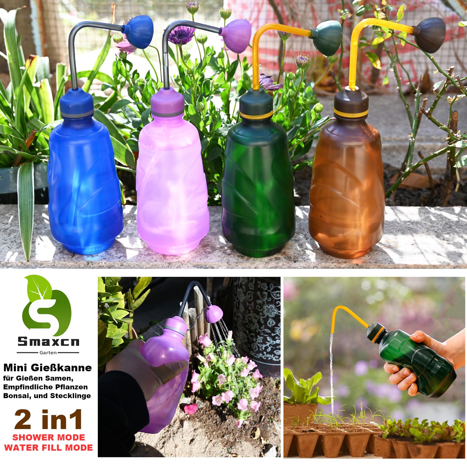 Gloria arroseur Prima 60 | 600 ML arrosage Doux | buse 3 en 1 | pulvérisateur pour la Culture et l'arrosage des plantons