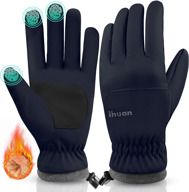 ihuan Guantes de esquí impermeables de invierno para hombres y mujeres, ciclismo cálido en nieve, clima frío, conducción, ciclismo, correr