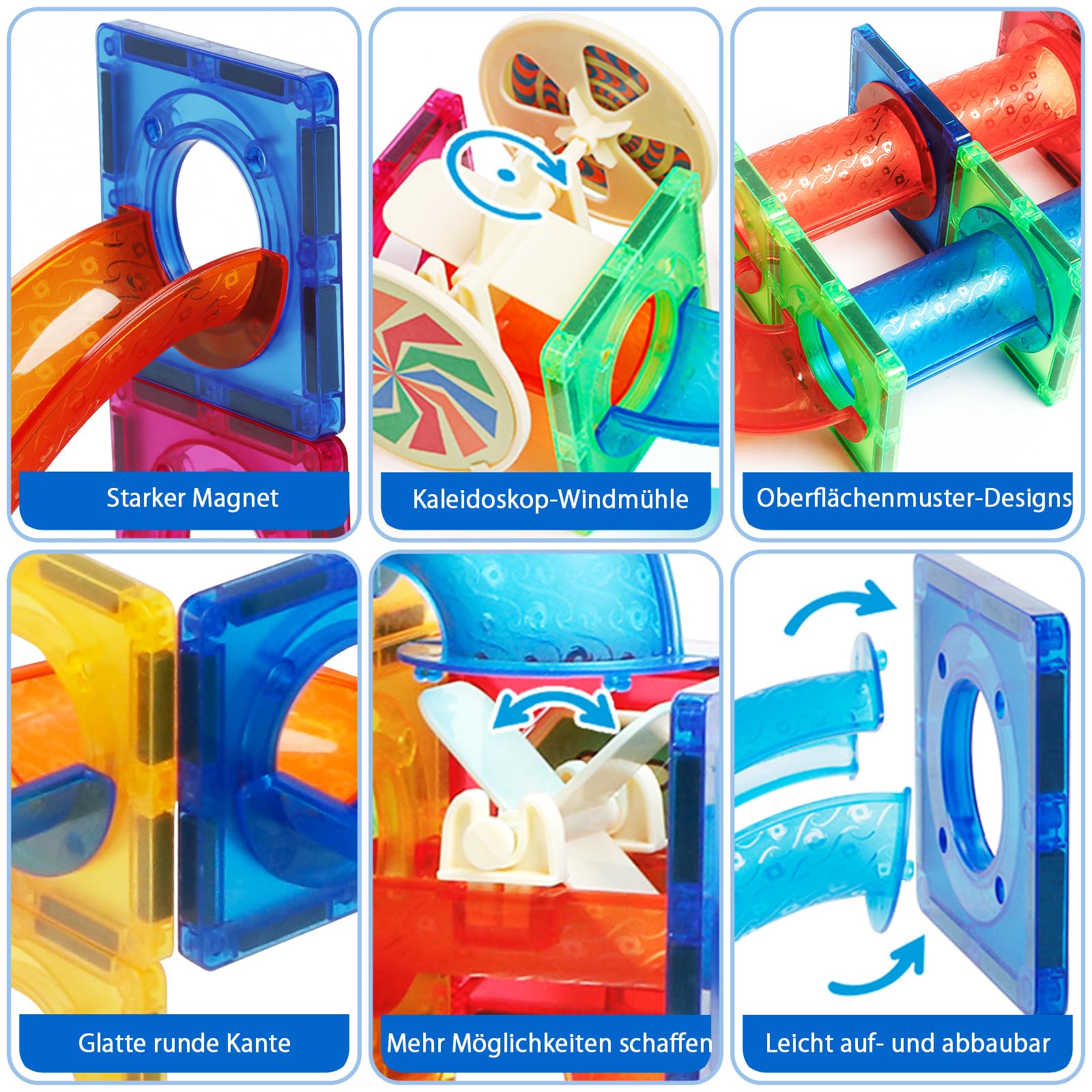 Magblock 122 Teile Magnetische Bausteine,Magnete Spielzeug für Kinder,STEM Pädagogisches Konstruktion Geschenk für 5 6 7 8 9 Jungen Mädchen