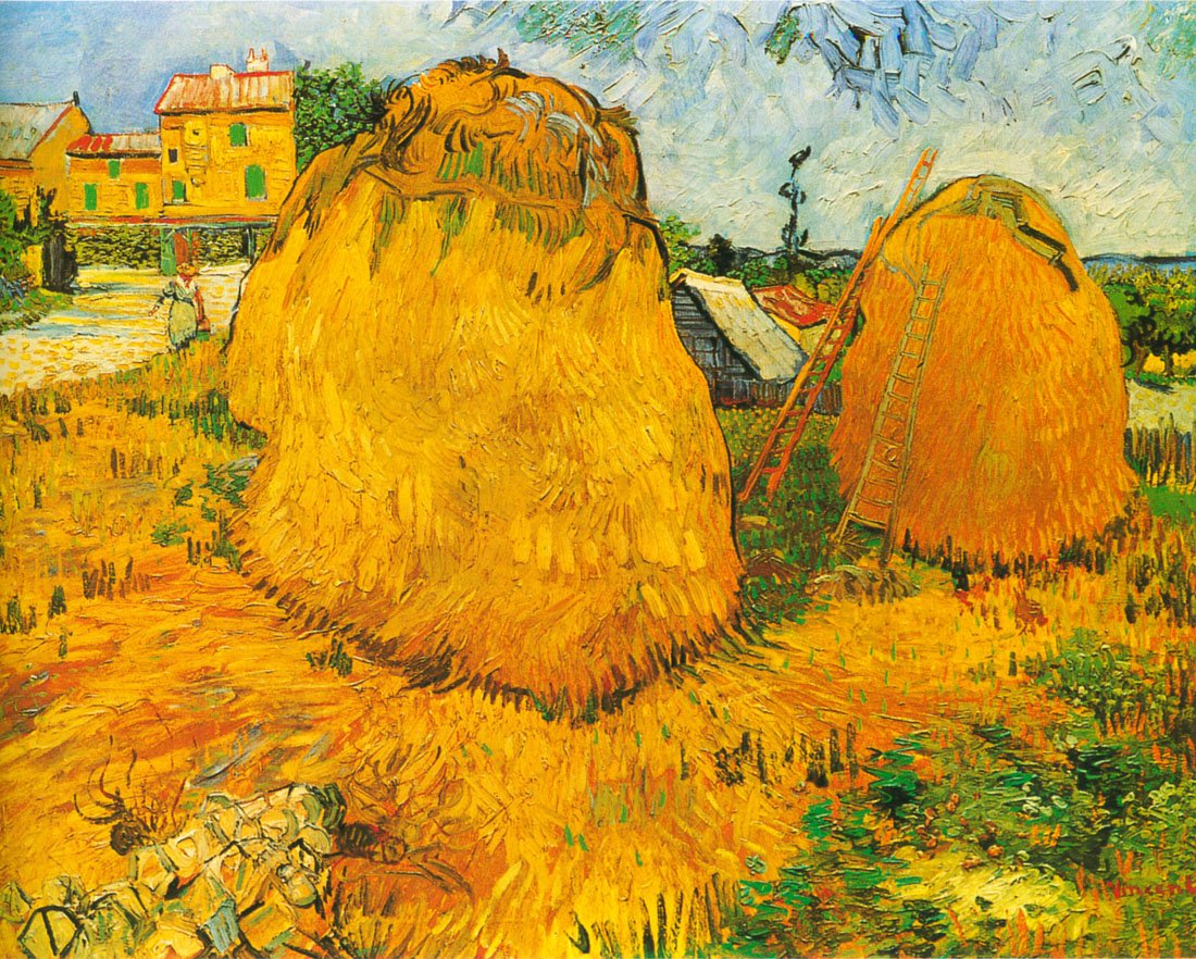Amazon.com: Haystacks In Provence-Van Gogh - CANVAS OR FINE PRINT