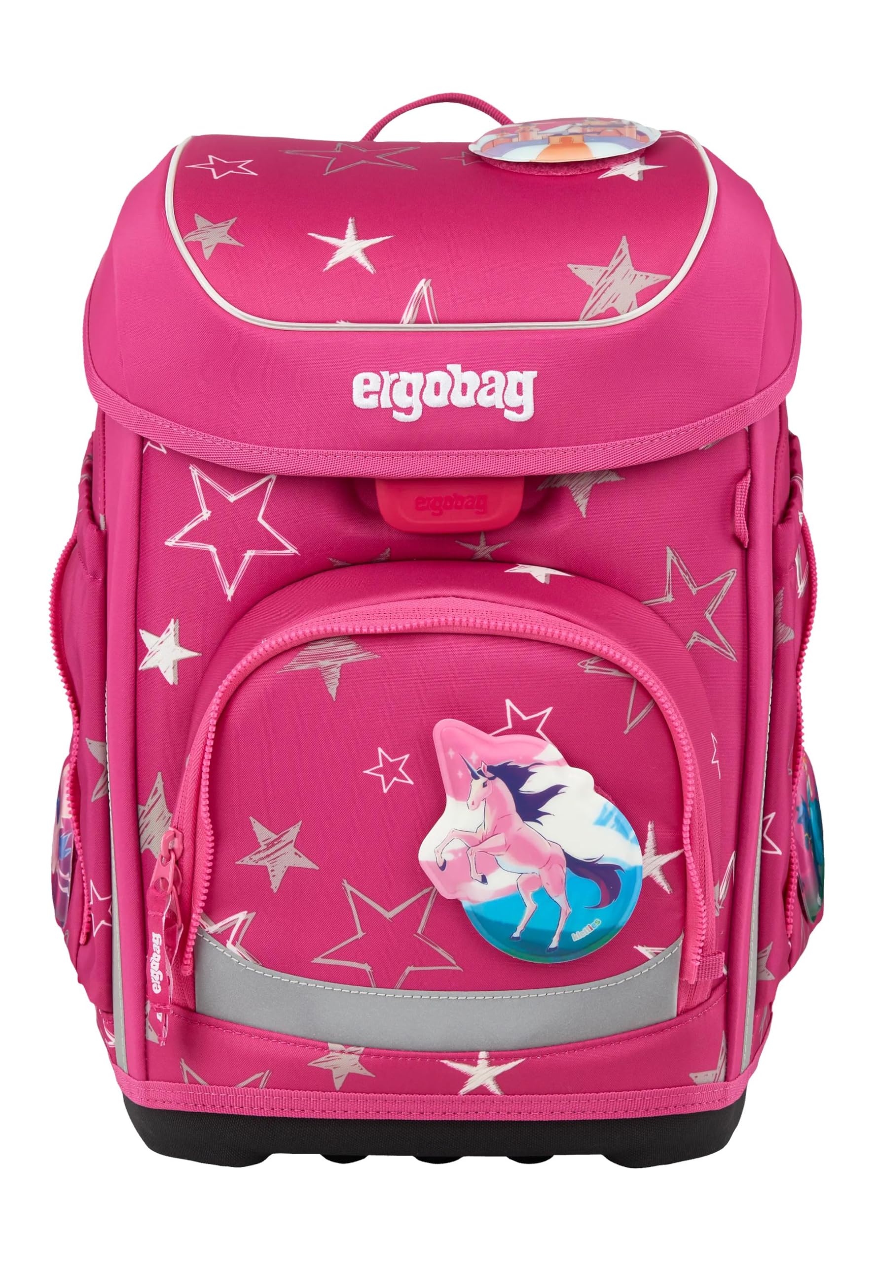 ergobag Schulranzen-Set cubo Bundle Set SternzauBär - Pink | Ergonomischer Schulrucksack Klassisch, 6-teilig, für die 1. Klasse Grundschule, ideal für den Schulstart