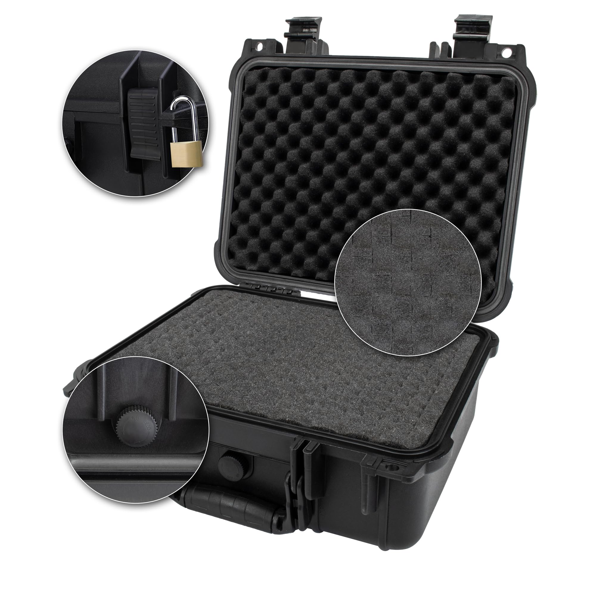 FATBOX Echolotkoffer G 30 – Wasserdichter Outdoor Schutzkoffer mit Rasterschaumstoff für Fischfinder & Akkus – Schlagfester Transportkoffer mit Druckausgleichsventil (Modell 2750-28x24x12cm)