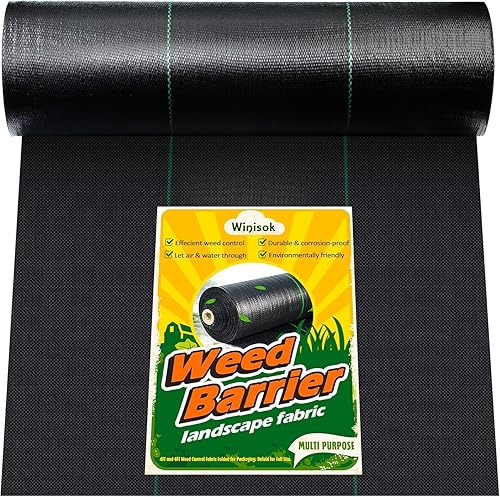 Miniatura 8 de Tela de barrera de malezas resistente, 6 pies x 100 pies, tela gruesa para jardín, tela de malezas, mantillo duradero para control de malezas