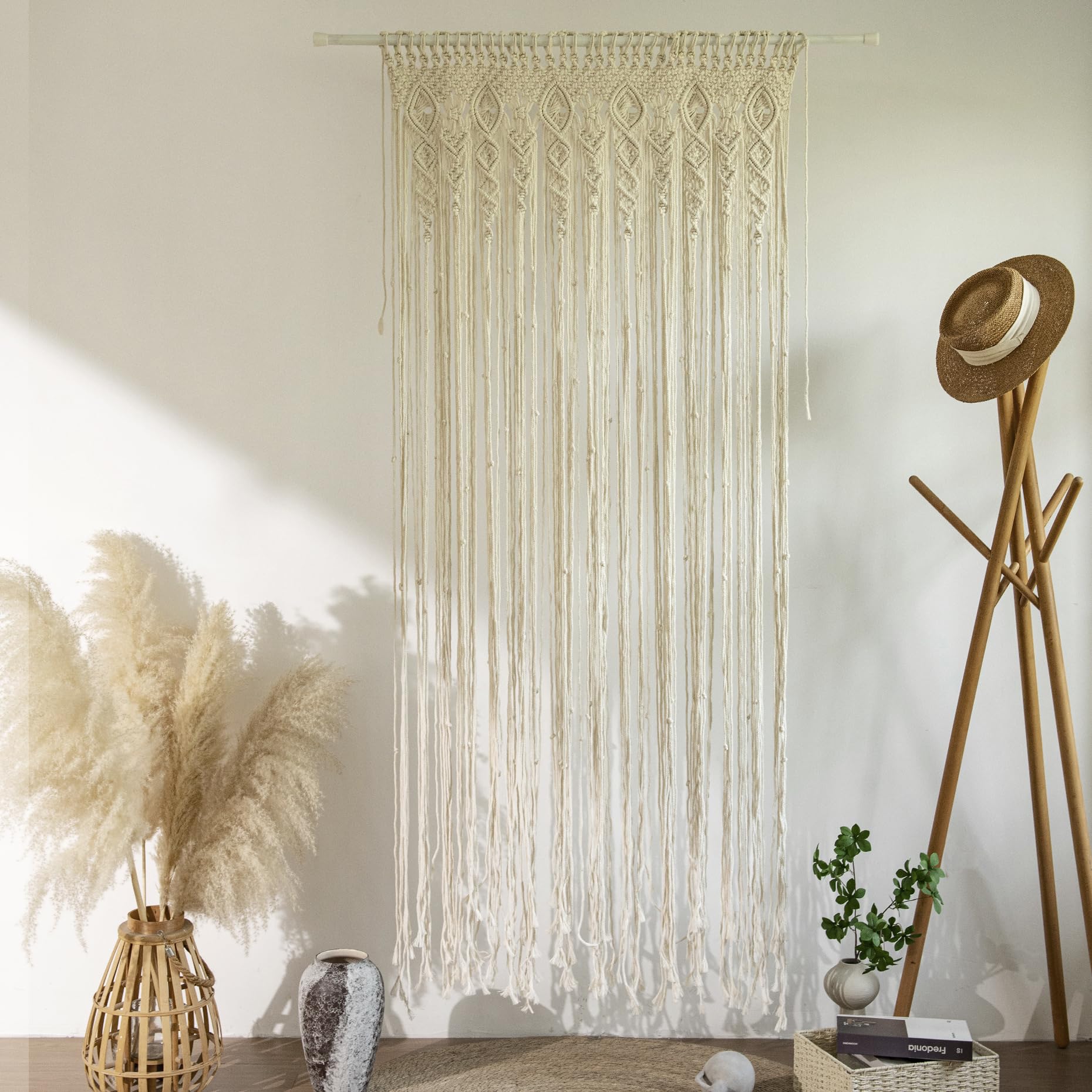 vividehome Macrame Bohemian Curtains for Windows Door Curtain Boho Wall Hanging for Doorways Room Dividers Bedroom Decor Wedding Tapestry Living Room